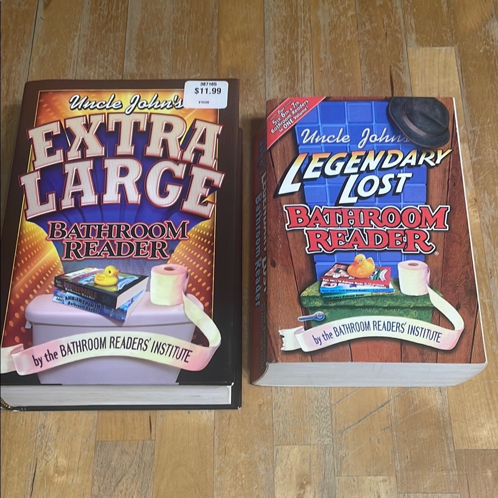 Set of 2 large Uncle John's Bathroom Reader books